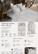 Parure de lit 240 x 220 cm Double gaze de coton GAÏA Gris nuage + 2 taies 60x60 cm