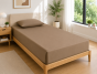 Drap Housse 90x190 cm 1 Place 100% Coton 57 Fils/cm² Bonnet 30 cm Taupe