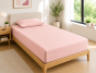 Drap Housse 90x190 cm 1 Place 100% Coton 57 Fils/cm² Bonnet 30 cm Rose dragée