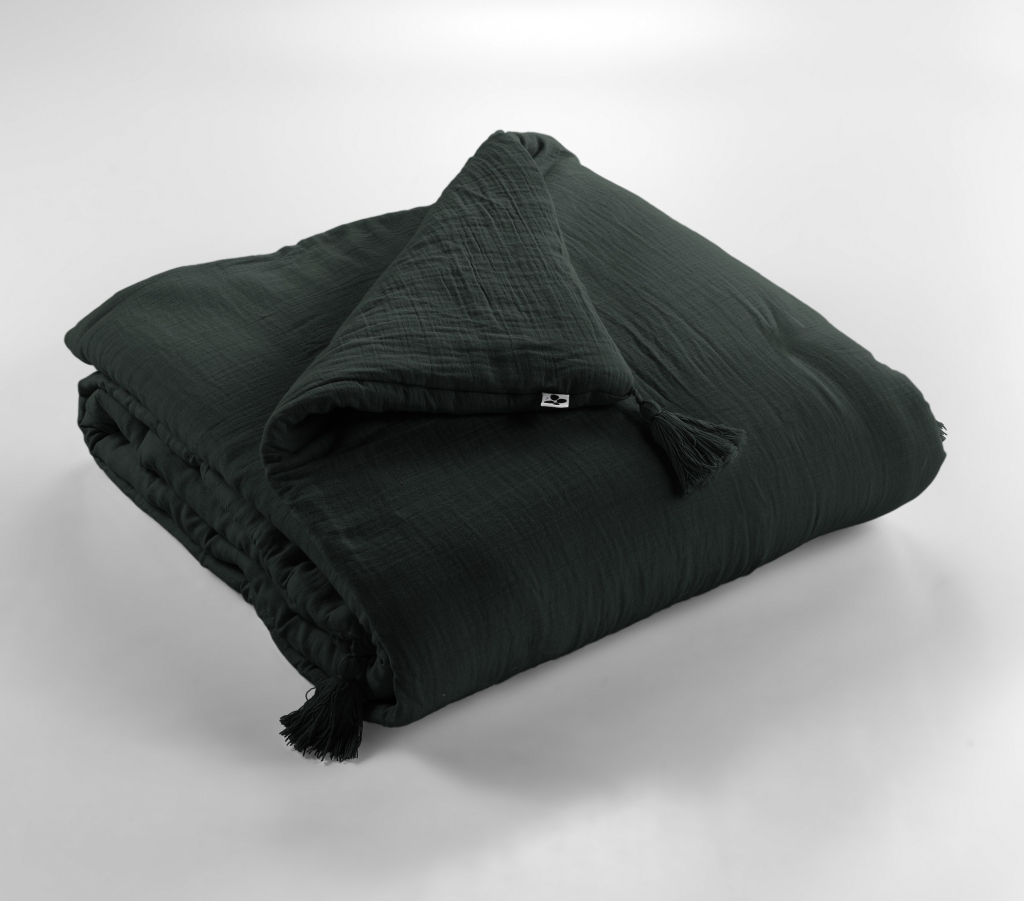 Bout de Lit 90 x 200 cm – Double Gaze de Coton – Sapin