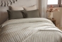 Couvre-lit 240 x 260 cm ALIX en coton jacquard - Sable