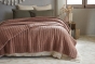 Couvre-lit 240 x 260 cm ALIX en coton jacquard - Terracotta