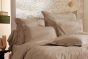 Housse de couette 240 x 220 cm + 2 taies 65 x 65 cm 100% percale de coton 120 fils PERRINE – Ficelle