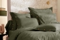 Housse de couette 240 x 220 cm + 2 taies 65 x 65 cm 100% percale de coton 120 fils PERRINE – Romarin