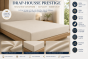 Drap-Housse 180 x 200 cm Prestige Sable – Satin de Coton Peigné 120 fils/cm² – Bonnet 30 cm