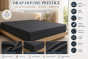 Drap-Housse 180 x 200 cm Prestige Graphite – Satin de Coton Peigné 120 fils/cm² – Bonnet 30 cm