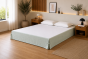Cache-sommier 160 x 200 cm Double Gaze de Coton GAÏA Vert d'eau – Qualité Haut de Gamme