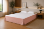 Cache-sommier 160 x 200 cm Double Gaze de Coton GAÏA Rose pêche – Qualité Haut de Gamme