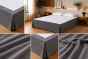 Cache-sommier 160 x 200 cm Double Gaze de Coton GAÏA Anthracite – Qualité Haut de Gamme