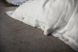 Parure de lit 240 x 220 cm Double gaze de coton GAÏA Gris nuage + 2 taies 60x60 cm