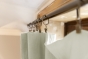 Rideau Ajustable Double Gaze de Coton 140 x 300 cm avec 8 Anneaux Pince GAÏA Vert d'eau – Hauteur Modulable