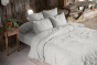 Parure de lit 240 x 220 cm + 2 taies 60 x 60 cm double gaze de coton GAÏA Nuage