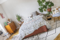 Parure de lit ETHNIC 200 x 200 cm + 2 taies - 100% coton imprimé réversible 57 fils