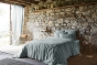 Drap plat 240 x 300 cm – Lin lavé Français - SOLINE Azur