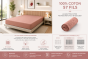 Drap Housse 160 x 200 cm Vieux rose – 100% Coton 57 Fils/cm²- Bonnet 30 cm
