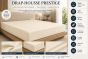 Drap-Housse 180 x 200 cm Prestige Crème – Satin de Coton Peigné 120 fils/cm² – Bonnet 30 cm