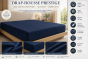 Drap-Housse 180 x 200 cm Prestige Bleu – Satin de Coton Peigné 120 fils/cm² – Bonnet 30 cm