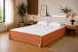 Cache-sommier 140 x 190 cm Double Gaze de Coton GAÏA Abricot – Qualité Haut de Gamme