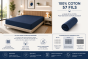 Drap Housse 140 x 190 cm Bleu Nuit – 100% Coton 57 Fils/cm²