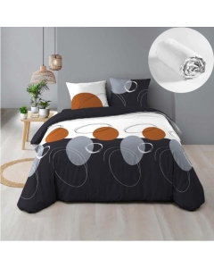 Pack parure de couette 220 x 240 cm Oblis + drap housse (140) Blanc