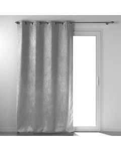 Rideau grande hauteur 135 x 280 cm occultant velours frappé Melodie Gris