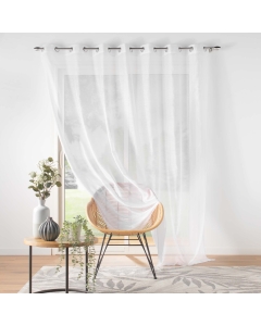 Voilage carré à oeillets  240 x 240 cm voile sable Lissea Blanc