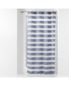 Voilage a oeillets 140 x 260 cm voile sablé fils coupés Lalina Bleu