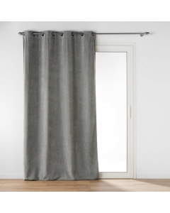 Rideau tamisant 135 x 260 cm velours uni Novana Anthracite