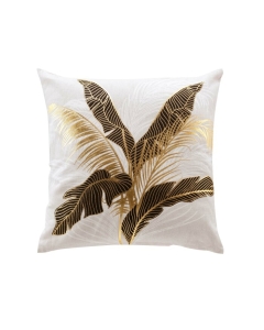 Coussin dehoussable 45 x 45 cm coton imprime or Aileen