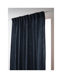 Rideau Galon Fronceur 140 x 240 cm - Double Gaze de Coton - Uni Gaïa Bleu Marine
