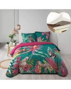 Pack housse de couette 220x240 cm Désirade + drap housse 140x190x30 Blanc