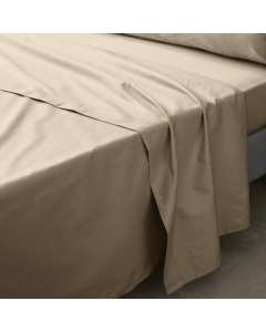 Drap plat 2 pers. 240 x 300 cm percale de coton 78 fils Sable