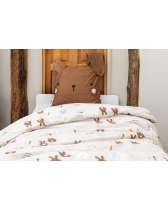 Parure de lit (housse de couette + 2 taies d'oreiller) 240 x 220 cm coton imprimé Pompon