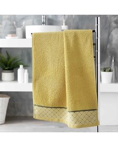 Serviette de toilette 50 x 90 cm éponge coton jacquard Belina Miel