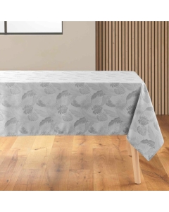 Nappe rectangle 140 x 250 cm jacquard enduit enola Gris