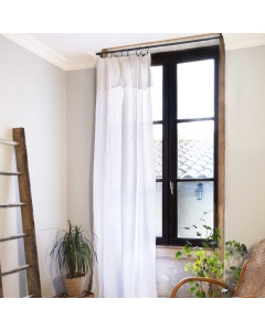 Lot de 2 rideaux gaze de coton 140x300 cm Blanc