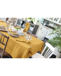 Nappe rectangle 150 x 350 cm Gaze de coton Safran