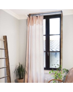 Rideau ajustable + 8 anneaux pince gaze de coton 140 x 300 cm guimauve Rose