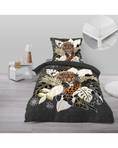 Pack parure de couette enfant  Félina 140 x 200 cm + drap housse 90 x 190 x 30 Blanc