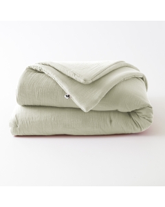 Édredon 180 x 240 cm - Double Gaze de Coton 125 gr/m² - Uni Gaïa Gris Anthracite