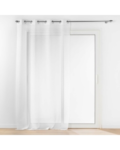 Voilage grande hauteur 140 x 280 cm voile sablé Amani Blanc