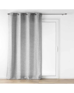 Rideau voile à oeillets 140 x 240 cm effet lainage Loulaine Gris