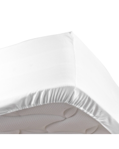 Drap housse blanc 180 x 200 cm en percale bonnet de 30 cm