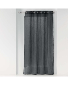 Voilage a oeillets 140 x 240 cm effet lin tissé Zazy Anthracite