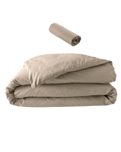 Pack parure en percale 78 fils 240 x 220 cm + DH 140x190 Sable