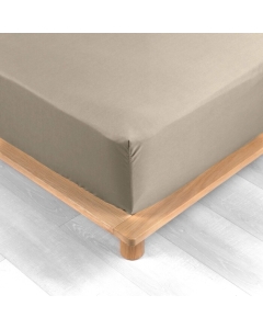 Drap housse 180 x 200 cm bonnet 30 cm percale de coton 78 fils Sable