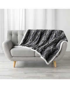 Plaid 125 x 150 cm imitation fourrure/sherpa grizzly Gris