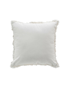 Coussin déhoussable à franges 45 x 45 cm coton Eve Naturel