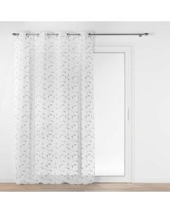 Panneau a oeillets 140 x 240 cm voile sable brode metallise edna Argent