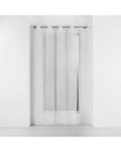 Voilage a oeillets 140 x 240 cm voile sablé brodé Olympia Gris